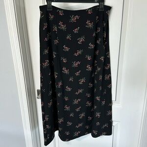 Abercrombie midi skirt matching set black floral size medium